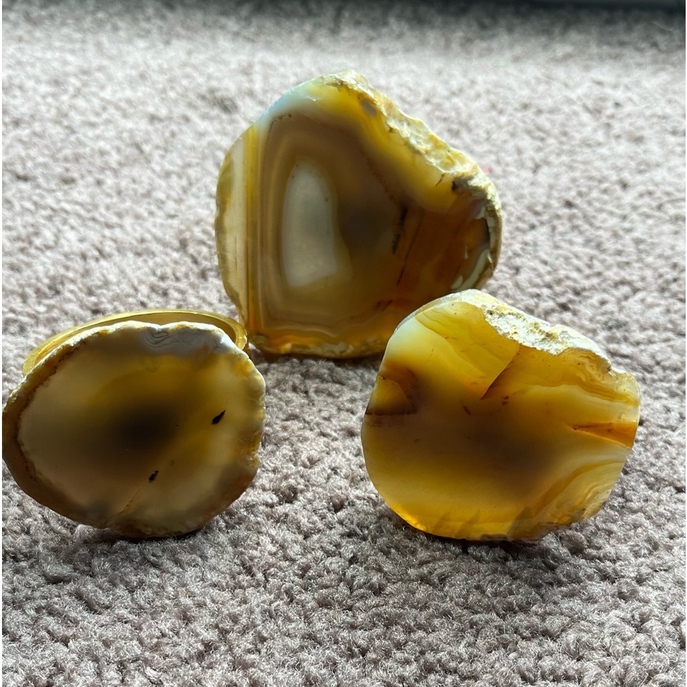 Flash sale! Three agate napkin rings.